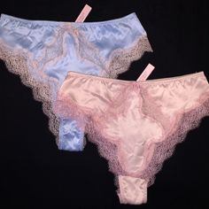 Save 20% When You Bundle 2 Or More Items! This Is A Rare, Very Sexy Dream Angels Satin And Lace Brazilian Panty From Victoria’s Secret! This Lot Includes The 2 Blue And Pink Pairs Shown In The Photos. They Are Both A Size Small And Are Brand New With The Tags Attached! Nwt Please Browse My Boutique For More #Spring #Summer #Vacation #Edc Edc Music Festival Fest Cruise Resort Tropical Wedding Guest Bridal Date Night Bohemian Preppy Vintage Flirty Hippie Coachella Rave Wear Chic Trendy Maxi Coveru Pink Party Bottoms With Lace Trim, Victoria's Secret Pink Brief Bottoms, Pink Feminine Bottoms With Lace Trim, Feminine Pink Bottoms With Lace Trim, Feminine Pink Bottoms For Pajama Party, Veronica Lodge Outfits, Tropical Wedding Guest, Girly Party, Preppy Vintage