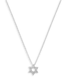 Meira T 14K White Gold Diamond Star of David Pendant Necklace, 18 Sterling Silver Star Of David Fine Jewelry Necklace, Formal White Gold Star Of David Necklace, Luxury Star Of David Necklace With Diamond Accents, Silver Star Of David Fine Necklace, Luxury Star Of David Necklace For Anniversary, Luxury Star Of David Necklace With Star Charm, Fine Jewelry Star Of David Necklace For Formal Occasions, Formal Star Of David Fine Jewelry Necklace, Star Of David Pendant