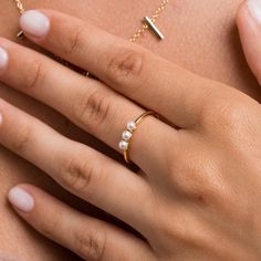 Pearl ring Gold ring Dainty ring Stacking ring | Etsy Modern Open Pearl Ring For Promise, Minimalist Open Pearl Promise Ring, Minimalist Pearl Open Ring For Promise, Minimalist Open Pearl Ring For Promises, Adjustable Minimalist Pearl Promise Ring, Adjustable Pearl Promise Ring, Adjustable Pearl Promise Ring With Round Band, Modern Adjustable Pearl Ring, Adjustable Modern Pearl Ring