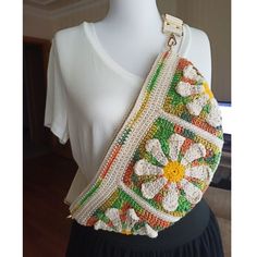 Bago, Lei, Boho Chic, Daisy, Festival, Square, Crochet