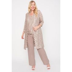 This Modest Mother Of The Bride/Groom Pant Suit Features Sleeveless, Paired With A Matching Lace Jacket Shell And Wide-Leg Jersey Pants. Perfect For Formal, Evening Party Or Any Other Special Occasion. Available In Regular Size And Petite Size Made In Usa Sku: Rm1993w Fabric : Lace Sleeve Style : Sleeveless Dress With Matching Jacket Length: Long Top : 26" Jacket: 40 1/2 " Color : Champagne Sizes : 14w, 16w, 18w, 20w, 22w, 24w Fully Lined Soft Cup Inserts Occasion : Formal, Evening Party, Mother Of The Bride, Mother Of The Groom, Church, Wedding Guest Bride Pant Suit, Style Sleeveless Dress, Lace Jacket, Jersey Pants, Color Champagne, Pant Suit, Church Wedding, Soft Cup, Mother Of The Groom