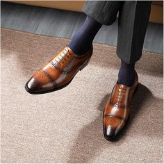 Handmade mens brown wingtip brogue dress shoes, men classic style formal shoes,handmade mens brown leather moccasins loafer dress shoes Tan Brogues, Dapper Mens Fashion, Brown Dress Shoes, Casual Leather Shoes, Cap Mens, Oxford Shoes Men, Business Dress, Mens Shoes Casual Sneakers, Brogue Shoes