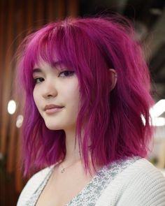 #pink #hair pink hair Магия момента Magenta Hair, Funky Hair, Dyed Hair Inspiration, Spring Hair Color, Short Hair Styles For Round Faces, Alternative Hair, Hair Color And Cut