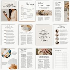 a brochure is shown with coffee cups and other things on the page,