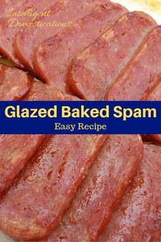 glazed baked spam recipe with text overlay