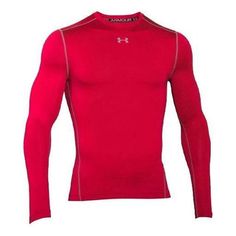 Under Armour ColdGearArmour Compression Crew Shirt 'Red' 1265650-600 Red Long Sleeve Sports T-shirt, Sporty Long Sleeve Tops By Under Armour, Red Long Sleeve Sports Top, Under Armour Fitted Moisture-wicking Tops, Under Armour Sportswear Crew Neck Top, Fitted Under Armour Moisture-wicking Top, Functional Red Crew Neck Top, Fitted Under Armour Gym Tops, Red Crew Neck Top