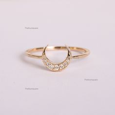 14k/18k Gold Ring, Studded Ring, Dainty Wedding Ring, Diamond  Crescent Engagement Ring, Gemstone Baguette Ring For Her, Rectangle Ring, 14k Gold Ring, Band Ring Product info: 14k solid gold ★Details ★ SKU Code :2135 ★Purity : Solid 14k Gold ( Also available in 9k & 18k Solid Gold) ★Metal : Yellow Gold ( Also available in Rose Gold & White Gold) ★Gemstone : 100 % Genuine Diamond  ( Also available in Other Gemstone) ★Stone Shape :  Round  ( Also available in Other Shape) ★Stone Weight : 0.045 Ct Crescent Diamond Jewelry For Formal Occasions, Formal White Gold Crescent-shaped Pendant, Formal Crescent Diamond Jewelry, Formal Crescent White Gold Jewelry, Gold Cubic Zirconia Stackable Rings For Wedding, Gold Stackable Cubic Zirconia Wedding Rings, Gold Cubic Zirconia Stackable Wedding Rings, 14k Gold Jewelry With Single Cut Diamonds For Wedding, Crescent Shaped Single Cut Diamond Jewelry As Gift