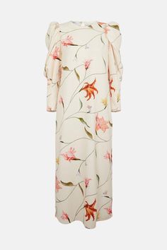 Style: Midi DressDesign: FloralFabric: WovenLength: MidiNeckline: CrewSleeve Length: Long Sleeve Check out our wedding guest dresses range. Oasis Dress, Midi Dress Style, Ruched Sleeve, Oasis Fashion, Wedding Guest Dresses, Floral Midi Dress, Sleeve Detail, Fashion Face, Dress Clothes For Women