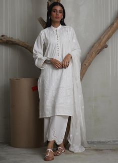 Image Chikankari Embroidered Kurta Spring Pret 2024 Original brand suit fabric and photography lite diffrance in actual print. Unstitched Long Sleeve Lawn Suit With Cutwork, Festive Chanderi Cutwork Sets, Semi-stitched Cutwork Lawn Suit With Long Sleeves, Eid Cotton Lawn Suit With Cutwork, Semi-stitched Long Sleeve Lawn Suit With Cutwork, Traditional Cutwork Lawn Suit For Eid, Traditional Lawn Suit With Cutwork For Eid, Traditional Eid Lawn Suit With Cutwork, Festive Chanderi Salwar Kameez With Cutwork