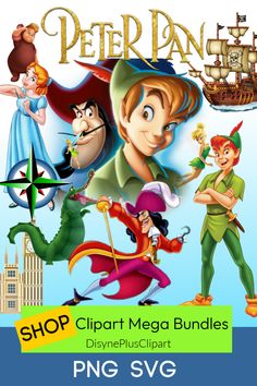 the peter pan movie poster is shown