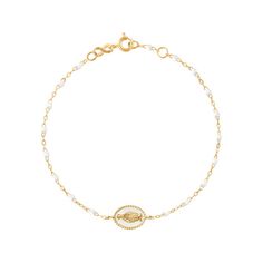 Classic Gigi White bracelet, Yellow Gold, 6.7" – Gigi Clozeau - Jewelry White Bracelet, White Bracelets, Resin Charms, Ancient Symbols, Timeless Design, Jewelry Accessories, Hair Accessories, Yellow Gold, Bracelet