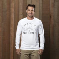 White Long Sleeve Printed T-shirt, Postcard Mockup, Mockup Downloads, Pixel Perfect, T Shirt Mockup, Graphic Editing, Tshirt Mockup, Shirt Mockup, Software Design