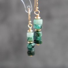 Raw Emerald Earrings Emerald Dangle Earrings Green Drop | Etsy Raw Emerald Jewelry, Emerald Earrings Drop, Ombre Earrings, Raw Emerald, Emerald Crystal, Earrings Emerald, Stud Earrings For Men, Gemstone Drop Earrings, Rose Gold Beads