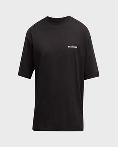 Balenciaga "Copyright" Tshirt with logo print at chest and back. Crew neckline. Short sleeves. Pullover style. Cotton. Made in Portugal. Copyright Logo, Balenciaga Mens, Logo T Shirt, Tshirt Logo, Logo Print, Pullover Styling, Crew Neckline, Neiman Marcus, Balenciaga