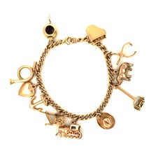 VINTAGE CHARM BRACELET – jaimiegellerjewelry Cheap Vintage Gold Charm Bracelet, Luxury Antique Gold Charm Bracelet, Luxury Metal Bracelet With Vintage Charm, Luxury Metal Charm Bracelet With Vintage Charm, Jemma Wynne, Vintage Charm Bracelet, Initial Charm, Vintage Charms, Earring Necklace