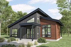 Plan 801106PM: 860 Square Foot Modern Home Plan with Open Concept Layout Open Concept Layout, Small Modern Home, Tiny House Inspiration, Small House Floor Plans, Cabin House Plans, Modern Tiny House, Modern House Plan, Cottage House Plans, Bedroom House Plans