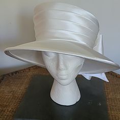 White Satin With Colored Rhinestones Hat Accessories, Church Hats, White Satin, Color White, Women Accessories, Felt, Satin, Hats, Women Shopping