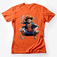 Anime-Inspired Pirate Captain T-Shirt, Quirky Cartoon Character Tee, Unique Graphic Shirt, Cool Casual Streetwear, Vibrant Print Top Female T-Shirt Custom graphic T-Shirt.Customize your color Pirate Captain, Cat Graphic Tee, Casual Summer Shirts, Friends Shirt, Art Shirts, Pride Shirts, Anime Inspired, Graphic Shirt, Casual Streetwear