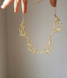 Gold Branch Necklace Twig Bib Collar Nature Lover Gift - Etsy Fairy Choker, Forest Jewelry, Gold Branches, Elven Jewelry, Branch Necklace, Bib Collar, Art Jewelry Contemporary, Woodland Forest, Jewelry Metal