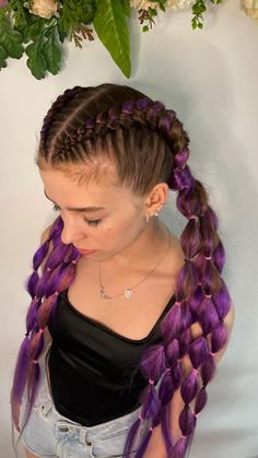 Ski Hair, Pink Hair Extensions, Mommy Hairstyles, Softball Hair, Two Dutch Braids, Blue And Pink Hair, Two French Braids, Fancy Braids