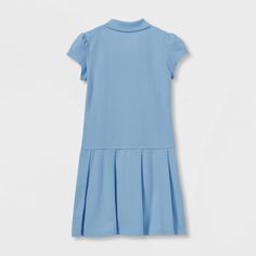 Dress up your little one for school days and play dates in this Short-Sleeve Pleated Uniform Tennis Dress from Cat & Jack™. This short-sleeve uniform tennis dress features a collared neckline, a front-button placket and a pleated skirt for a classic look. It's made from soft, stretchy pique material for flexible all-day comfort, and it's designed in a solid navy color for easy coordination with layering pieces. Have them wear this dress alone with uniform shoes during warm weather, then layer wi Spring School Pleated Dress, Pleated School Dress For Spring, Spring Pleated School Dress, Fitted Short Sleeve Tennis Dress For Summer, Summer School Pleated Dresses, Pleated School Dress For Summer, Pleated Summer School Dress, Fitted Short Sleeve Tennis Dress For Spring, Spring Fitted Short Sleeve Tennis Dress