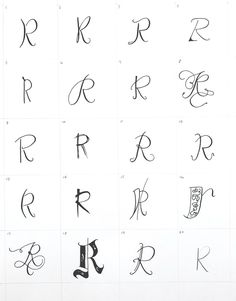 the letters are drawn in different styles and sizes