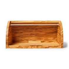 an empty wooden box on a white background