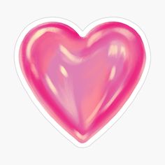 a pink heart sticker on a white background