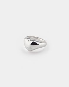 Sleek heart shaped ring, perfect for any occasion. Personalize your heart with our engraving offerings below - There's room for 3 characters. Ring Engraving, Heart Shaped Ring, Silver Heart Ring, 3 Characters, Heart Shaped Rings, Gift Card Shop, Contemporary Jewelry, Engraved Rings, Accessories Rings