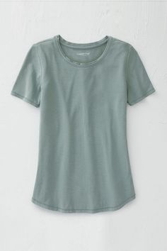 Our super-soft exclusive PrimaKnit Tee drapes fluidly, keeps its shape and resists wrinkling – and is ready for summer in a short-sleeved silhouette. Double-layered scoopneck, rounded hem. Imported. | Women's PrimaKnit Short-Sleeve T-Shirt - White - PL - Petite Size Calm Summer, Womens Knit Tops, Knit Denim, Knit Tops, Supima Cotton, Coldwater Creek, Knit Tees, Knitting Women, Petite Size