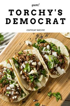 Copycat Torchy's Tacos Democrat Taco Recipe Copycat Torchys Tacos, Carniasata Tacos, Torchys Tacos Trailer Park Recipe, Torchys Copycat Recipes, Gosh Tacos, Barbacoa Tacos Recipe, Taco Casa Copycat Recipes, Taco Cabana Copycat Recipes, Barbacoa Taco