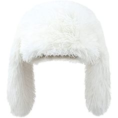 a white hat with fluffy fur on it