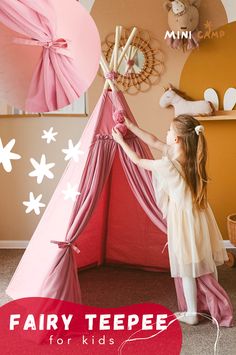 Step into a magical world with MINICAMP's handcrafted Rose Fairy Teepee. Adorned with elegant rose tulle and whimsical pom-poms, it's the perfect setting for imaginative play, indoor adventures, or as a captivating feature in kids' rooms. Created in our Lithuanian workshop, this teepee inspires joy and creativity, making it an ideal birthday gift, a cozy reading nook, or a magical addition to any garden exploration. Embrace the quality and let playtime begin!