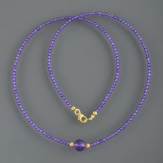 Single Strand Amethyst Beaded Necklace For Jewelry Making, Purple Single Strand Beads As A Gift, Purple Single Strand Beads For Gift, Single Strand Purple Beads For Gift, Amethyst Gemstone Necklaces With Round Beads, Purple Faceted Beads Crystal Necklace For Spiritual Use, Spiritual Amethyst Necklace With Faceted Beads, Spiritual Single Strand Amethyst Necklace, Spiritual Amethyst Single Strand Necklace