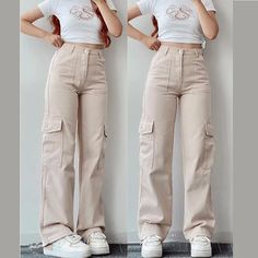 Fabricated with polyester, this garment features a secure zipper closure and a mid-rise waist. DETAILSMaterial: PolyesterClosure Type: Zipper FlyWaist Type: Mid Fitted Cargo Pants Women, Trendy Cargo Pants Women, Trouser Ideas Women, Cargo Pants Kakhi, New Pants Style For Women 2023, Stylish Cargo Pants Women, Trendy Trousers 2023, Cute Dress Pants, Trendy Pants Women 2023