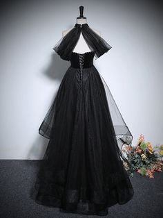 Black Long Evening Dress, Long Black Evening Dress, Tulle Long Prom Dress, Prom Dress Black, Evening Dress Floor Length, Long Evening Dress, Dresses Formal Elegant, Evening Dresses Cocktail, Tulle Prom Dress