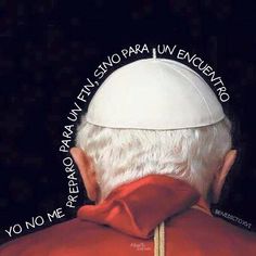 the back of a man's head wearing a white hat with words written on it