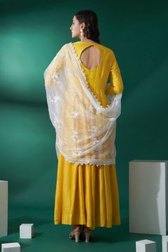 Yellow sequin embroidered anarkali with floral motifs. Paired with white net dupatta.
Component: 2
Pattern: Embroidered
Type Of Work: Floral,thread
Neckline: Round
Sleeve Type: Full
Fabric: Georgette,Tussar silk
Color: Yellow,White
Other Details: 
Floral motifs
Net dupatta
Occasion: Haldi - Aza Fashions Lace Anarkali, Sequin Anarkali, Mirror Lace, Pink Sharara, Yellow Mirror, Anarkali With Dupatta, Yellow Mirrors, Silk Anarkali, Embroidered Anarkali