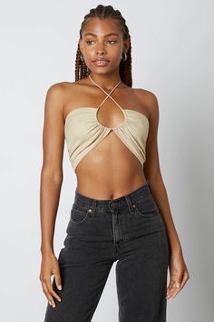 Cute Jute Beige Top - Halter Top - Crop Top - Convertible Top | Boho Pink Luxury Beige Crop Top For Spring, Cheap Beige Bohemian Crop Top, Luxury Cropped Tops For Beach, Summer Beige Halter Top For Day Out, Beige Halter Top For Summer Day Out, Strapless Cotton Crop Top For Beach, Beige Fitted Cropped Halter Top, Fitted Beige Cropped Halter Top, Trendy Bandeau Halter Top For Summer