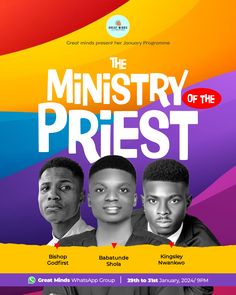 the poster for the event features three young men