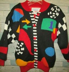 vintage Halle Robin sweater jacket bright colors long sleeves size 8 very rare !  | eBay Casual Fitted Sweater Coat With Long Sleeves, Long Sleeve Patchwork Sweater For Fall, Retro Long Sleeve Knit Cardigan, Winter Color Block Long Sleeve Cardigan, Winter Color Block Cardigan, Color Block Long Sleeve Cardigan For Winter, Casual Multicolor Long Sleeve Cardigan, Playful Winter Cardigan, Retro Patchwork Sweater For Spring