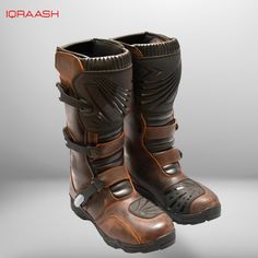 Handcrafted Leather Motorbiker shoes Boots, Motorcycle raining Sports Shoes Boots ,Combat Boots , Brown boots   Made By Iqraash  Material: Premium Textile and Leather Available colors: Black, Brwon Available sizes are EU 40-47 (US 7-13). Weight: Every shoe weighs about 1.2 pounds. Velcro straps and a side zipper are the closure type. Anti-slip rubber outsole on the sole Description Vintage Leather Motorcycle Boots  Rev up your style with these premium vintage leather motorcycle boots! Designed f Rugged Leather Boots Wear-resistant, Brown Waterproof Moto Boots For Adventure, Waterproof Brown Moto Boots For Adventure, Rugged Leather Waterproof Boots With Shock Resistance, Biker Work Boots With Round Toe For Outdoor, Brown Shock Resistant Work Boots With Round Toe, Biker Style Work Boots With Round Toe For Outdoor, Rugged Brown Shock-resistant Boots, Winter Moto Boots For Outdoor