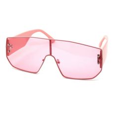 Unisex retro pop color large coverage funky metal rim rectangular shield sunglasses. Size: one size.  Color: Pink.  Age Group: adult. Plastic Shield Sunglasses With Gradient Lenses, Rectangular Plastic Shield Sunglasses With Gradient Lenses, Rectangular Shield Sunglasses With Gradient Lenses For Party, Beach Shield Sunglasses With Mirrored Lenses And Rectangular Shape, Rectangular Shield Sunglasses With Uv Protection, Rectangular Plastic Shield Sunglasses With Uva Protection, Rectangular Plastic Shield Sunglasses With Uv Protection, Beach Rectangular Shield Sunglasses With Mirrored Lenses, Retro Shield Sunglasses With Tinted Lenses For Summer