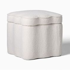 the foot stool is made out of white material