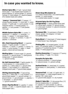 the instructions for how to use spice mix in cooking with spices, including seasonings and seasonings