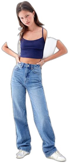 Blue Relaxed Fit Cropped Jeans, Casual Mid-rise Cropped Blue Jeans, Casual Mid-rise Blue Cropped Jeans, Blue Mid-rise Flare Jeans For Summer, Casual Mid-rise Cropped Jeans In Blue, Casual High Rise Jeans For Summer, Casual Blue Cropped Jeans For Summer, Cropped Dark Wash Cotton Flare Jeans, Casual High Waist Washed Blue Cropped Jeans