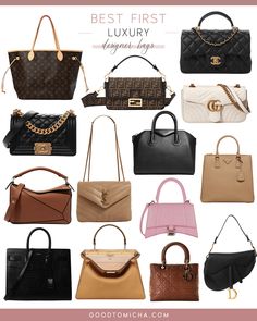 GoodTomiCha | How to Buy Your First Designer Handbag | A Guide to Choosing a Bag Worth The Investment | https://goodtomicha.com Purse Styles Guide, Designer Handbag Outfit, Best First Designer Bag, Dior Bags 2023, Everyday Bags For Women Designer, It Bags Classic, Investment Bags 2023, Investment Bags Classic, Best Designer Bags 2023