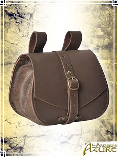 a brown leather bag with two straps on it