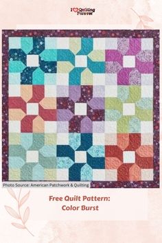 Free Quilt Pattern Color Burst Color Burst, Handi Quilter, Machine Quilting Designs, Holiday Quilts, Sewing Ribbon, Foundation Paper Piecing