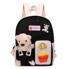 Brand Name: LagemisayOrigin: CN(Origin)Main Material: CanvasPattern Type: Animal PrintsModel Number: XBWSW002Closure Type: zipperItem Height: 10.63inchItem Length: 3.55inchItem Type: School BagsType: BackpackItem Weight: 0.22kgGender: GirlsItem Width: 8.66inchColor: Black/Yellow/Blue/PinkBag Decorate: With small bear pendantFeature: school backpackFeature: School bags for GirlFeature: kawaii school BagFeature: School backpack for girlFeature: College school bagFeature: Girl school bagFeature: Tr Cute School Bags With Zipper Closure, Cute Large Capacity Bags For Back To School, Kawaii Black Backpack For Students, Black Kawaii Backpack For Study, Cute Back To School Shoulder Bag Softback, Kawaii School Bag For End Of School Year, Cute Student Bags With Zipper Closure, Cute Bags With Zipper Closure For Students, Back To School Portable Shoulder Bag